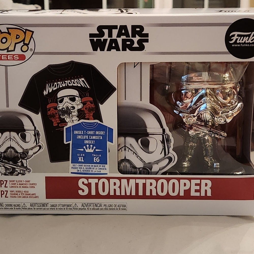 GIFT ALERT Nwt Funko Pop Tee and chrome Stormtrooper